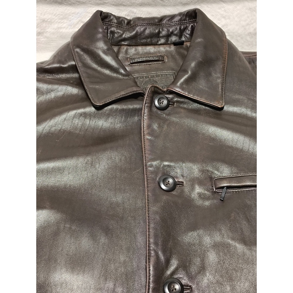 Roundtree Yorke Brown Soft Leather Lambskin Jacket Mens XL Urban Retro Classic - Picture 11 of 15
